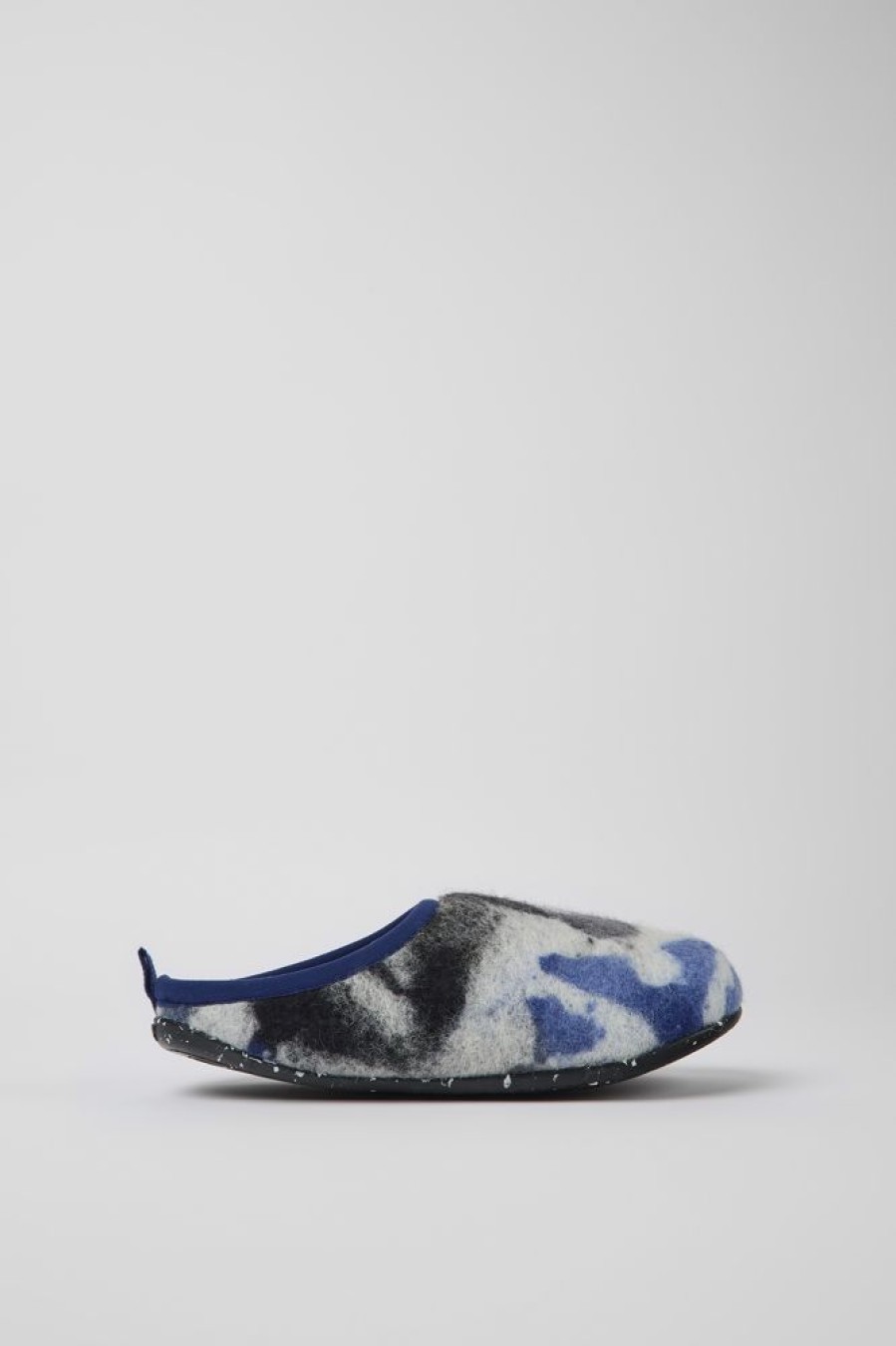 Women CamperLab Slippers | Blue, Black, And White Recycled Wool Slippers For Women