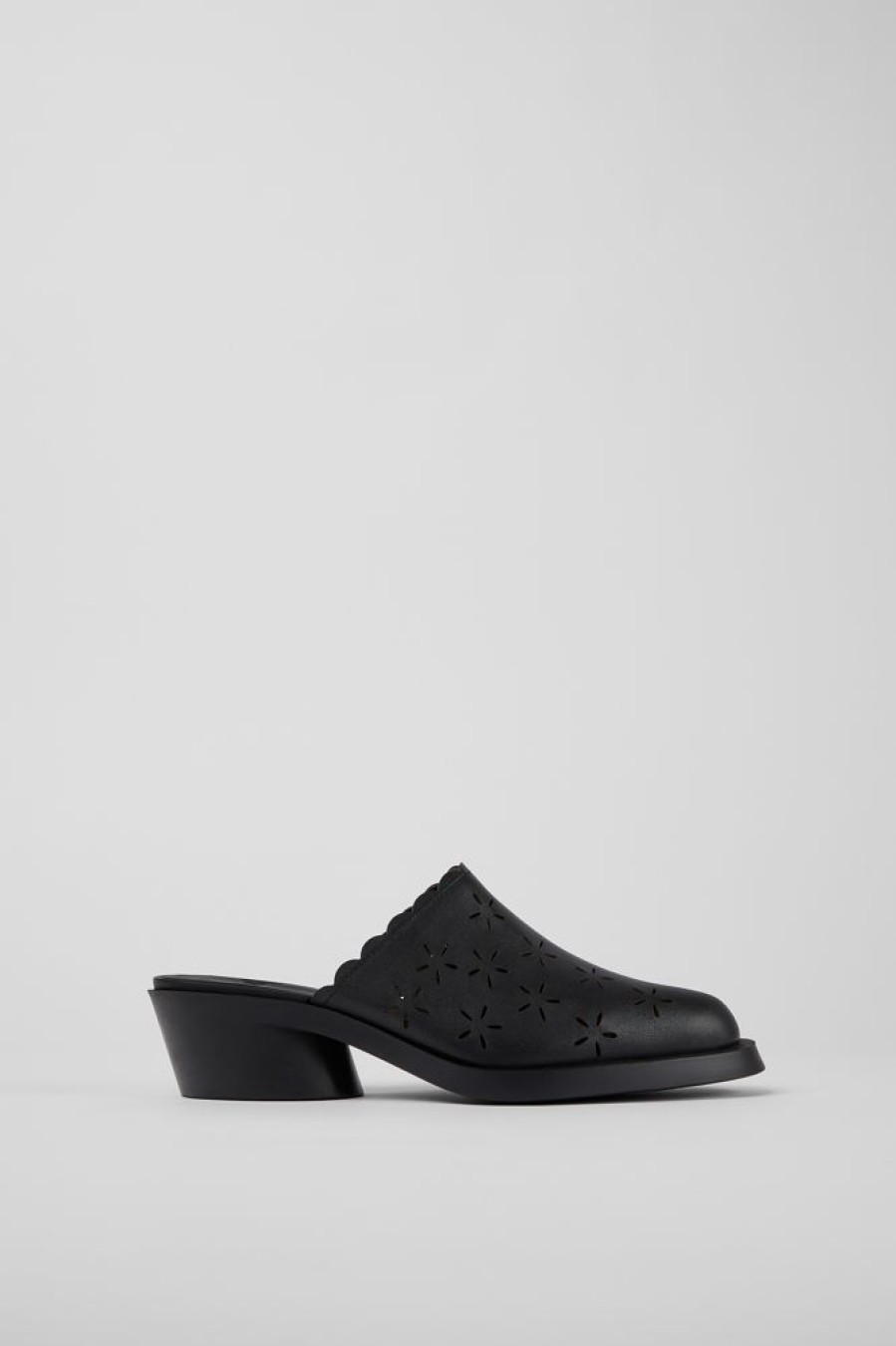 Women CamperLab Formal Shoes | Black Leather Mules For Women