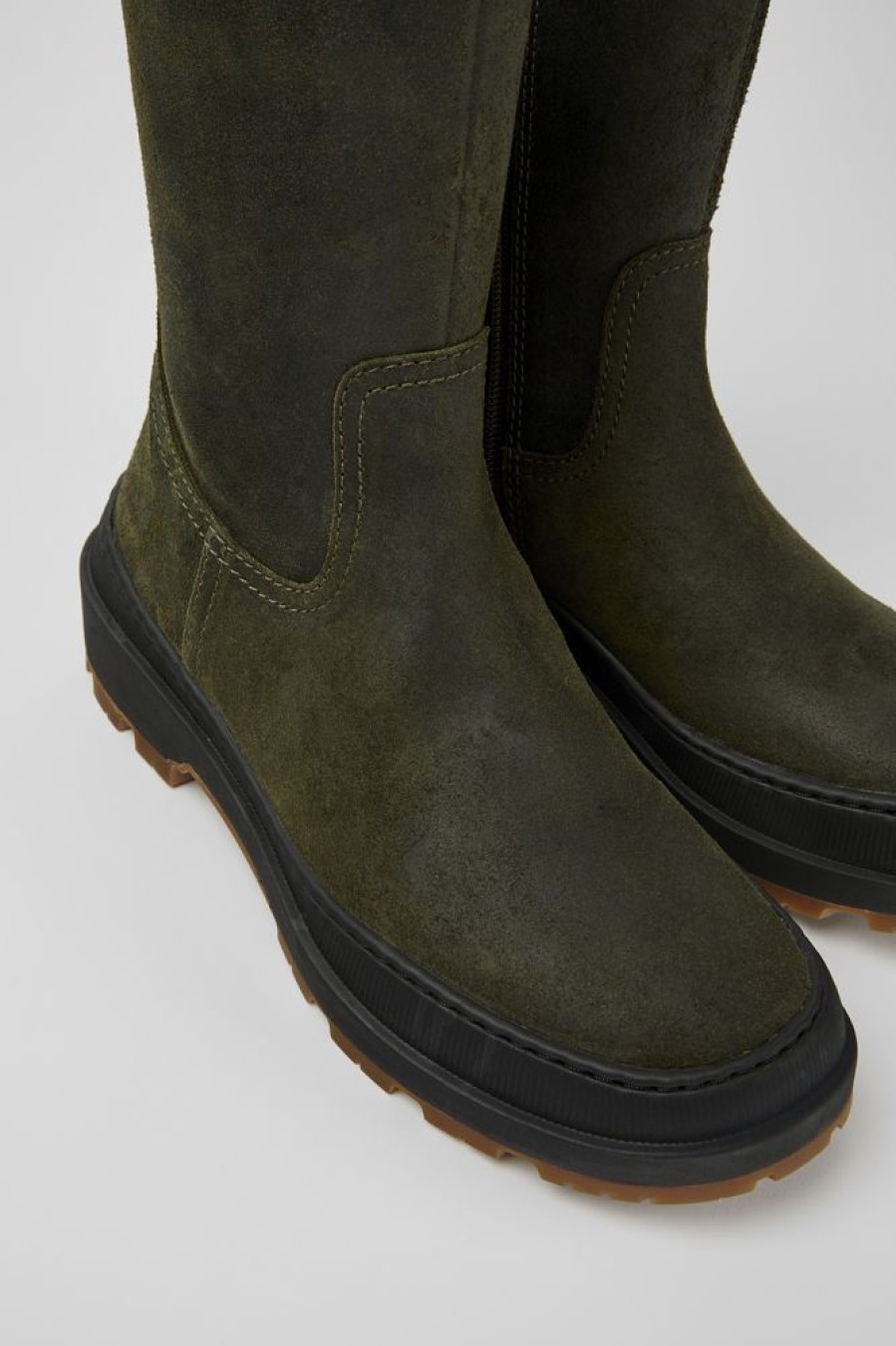 Women CamperLab Ankle Boots | Green Nubuck Ankle Boots For Women