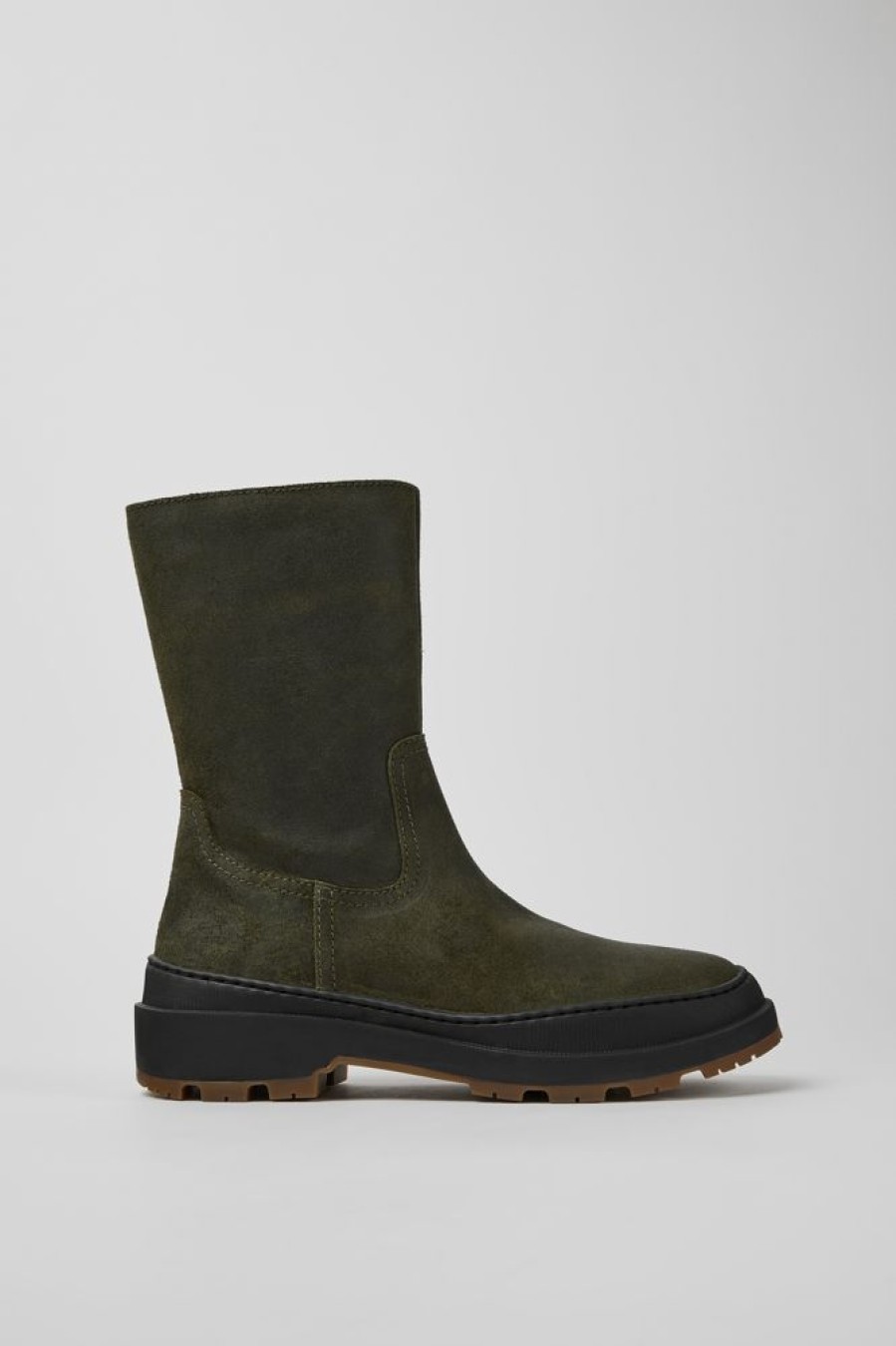 Women CamperLab Ankle Boots | Green Nubuck Ankle Boots For Women