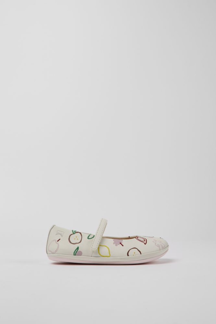 Kids CamperLab Ballerinas | White Leather Ballerinas For Girls