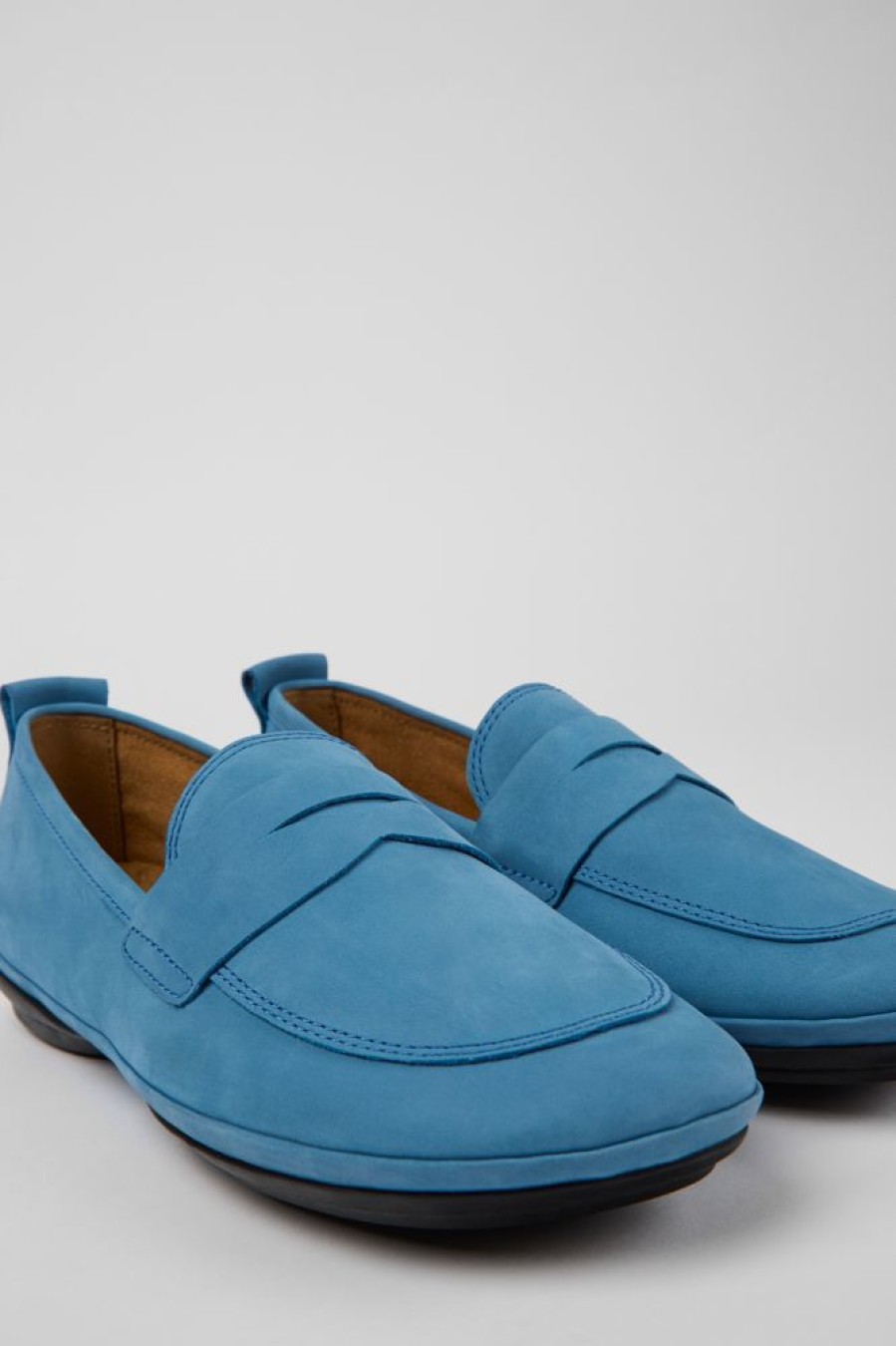 Women CamperLab Flat Shoes | Blue Nubuck Shoes For Women