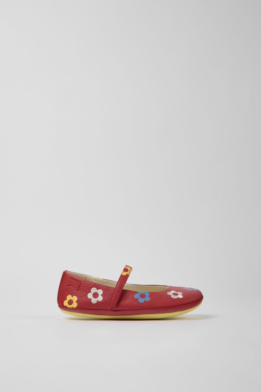 Kids CamperLab Ballerinas | Red Leather Ballerinas For Kids