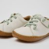 Kids CamperLab Hook And Loop | White Leather Shoes For Kids