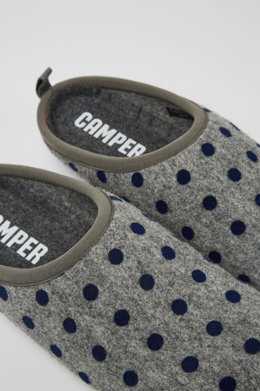 Men CamperLab Slippers | Gray And Blue Wool Slippers For Men