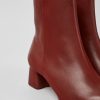 Women CamperLab Ankle Boots | Burgundy Leather Ankle Boots