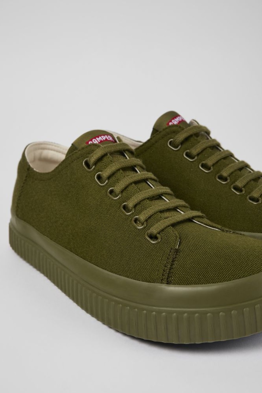 Men CamperLab Sneakers | Green Textile Basket For Men