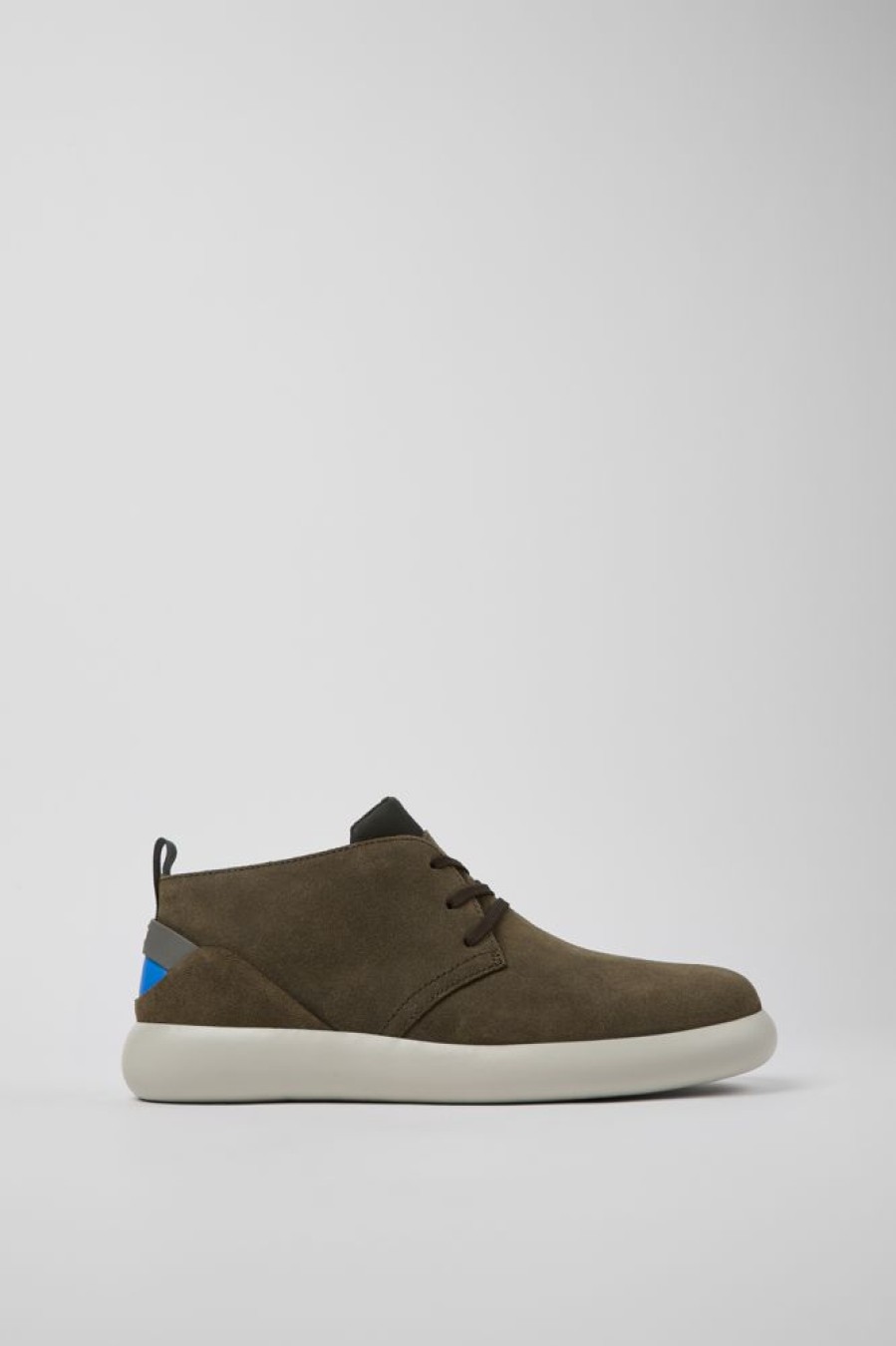 Men CamperLab Ankle Boots | Green Nubuck Sneakers For Men