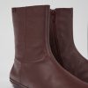 Women CamperLab Ankle Boots | Burgundy Leather Boots For Women