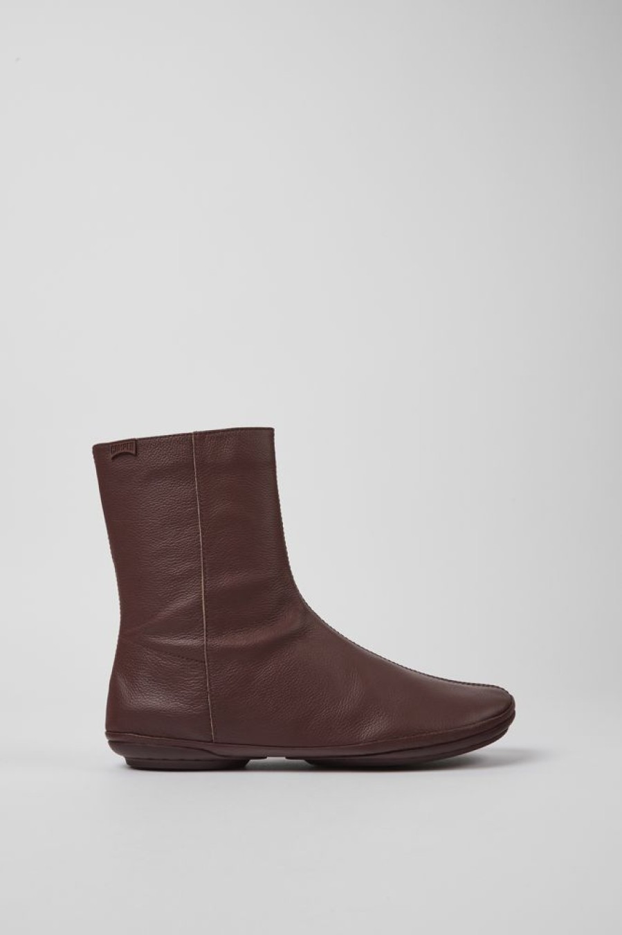 Women CamperLab Ankle Boots | Burgundy Leather Boots For Women