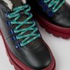 Kids CamperLab Boots | Black Leather And Nubuck Lace-Up Boots