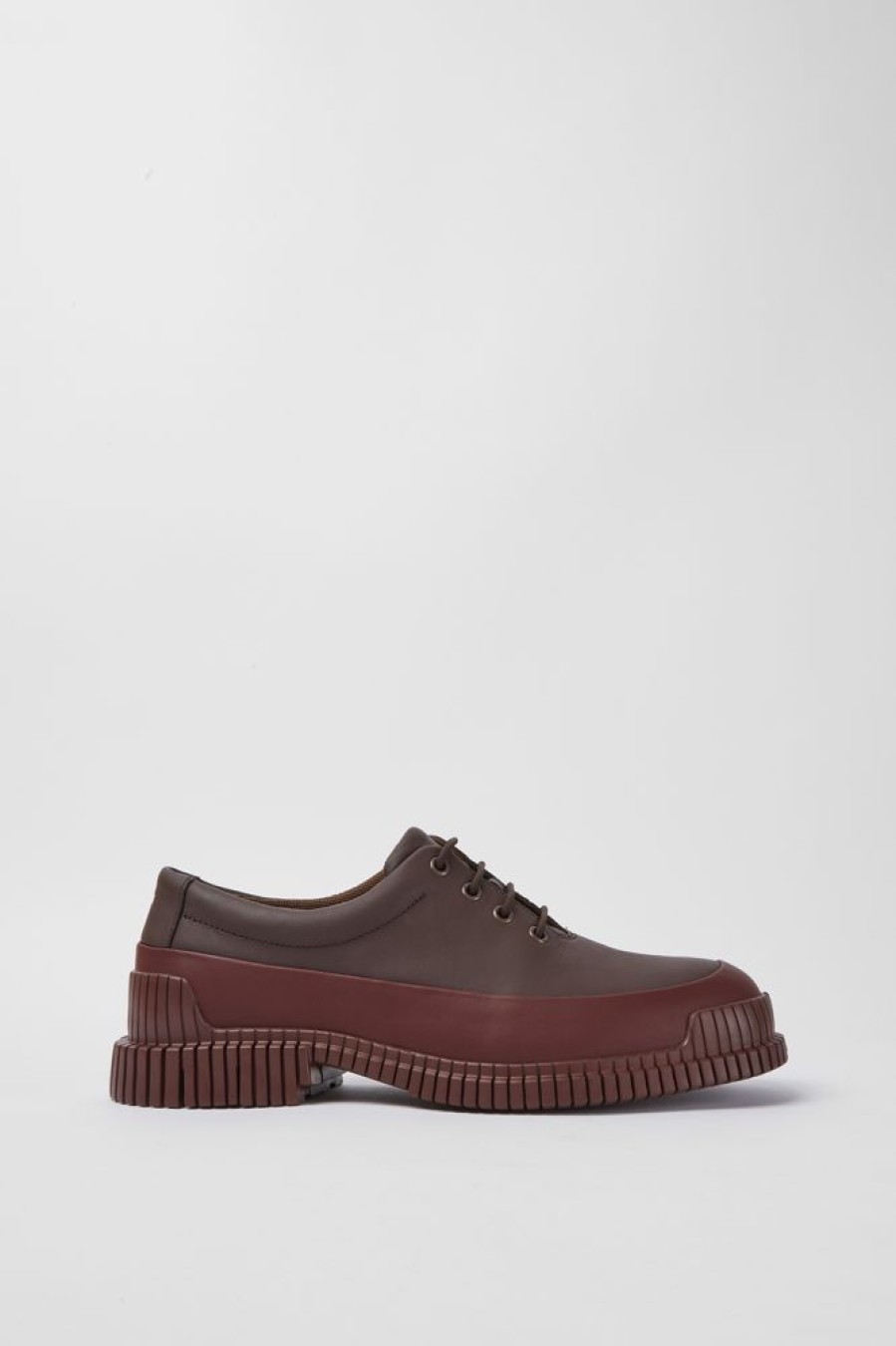 Men CamperLab Formal Shoes | Burgundy Leather Lace-Up Shoes