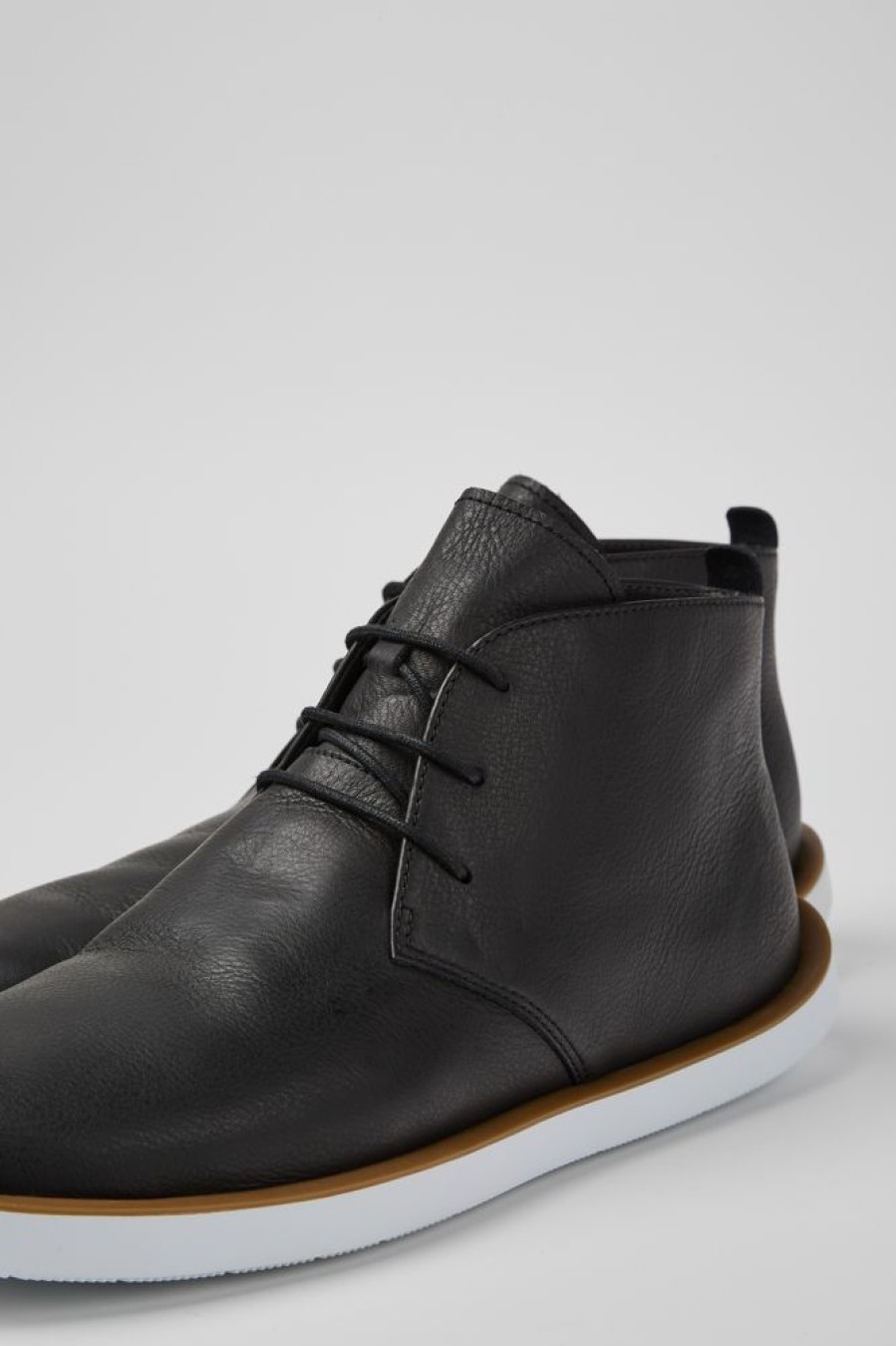 Men CamperLab Formal Shoes | Black Leather Men'S Shoes