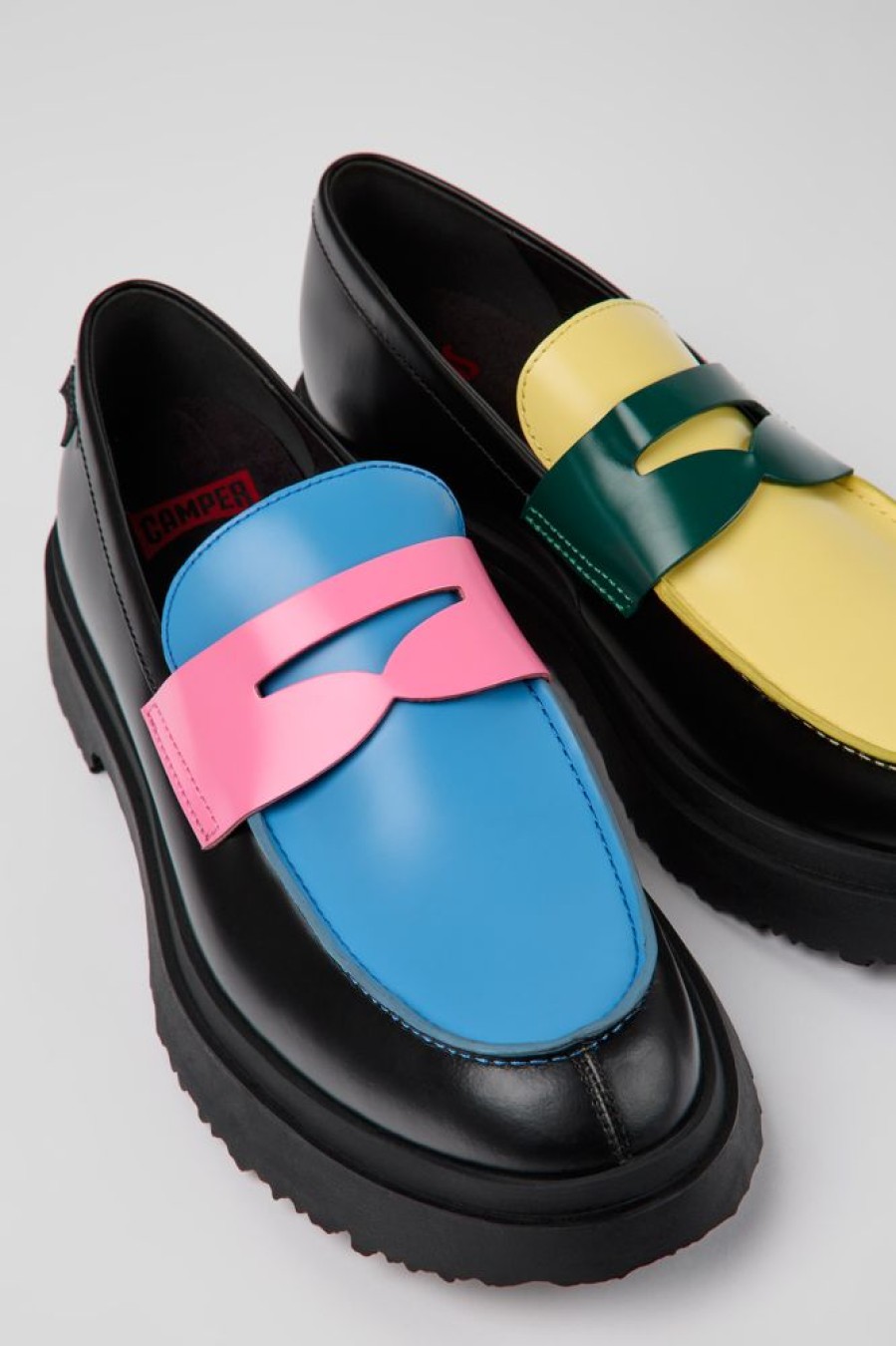 Men CamperLab Formal Shoes | Multicolored Leather Loafers For Men