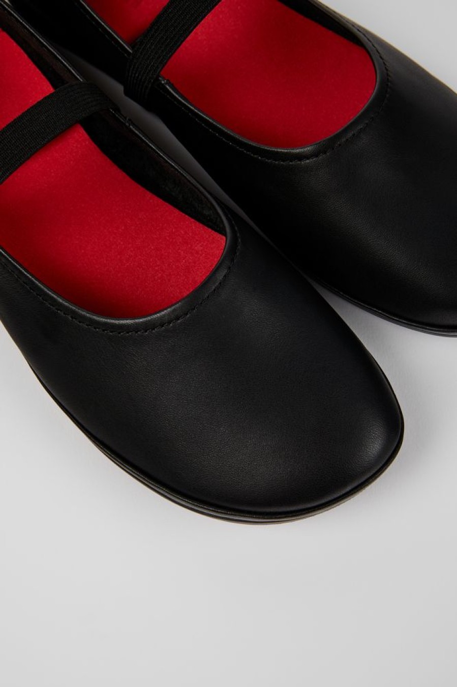 Women CamperLab Ballerinas | Black Leather Mary Jane For Women