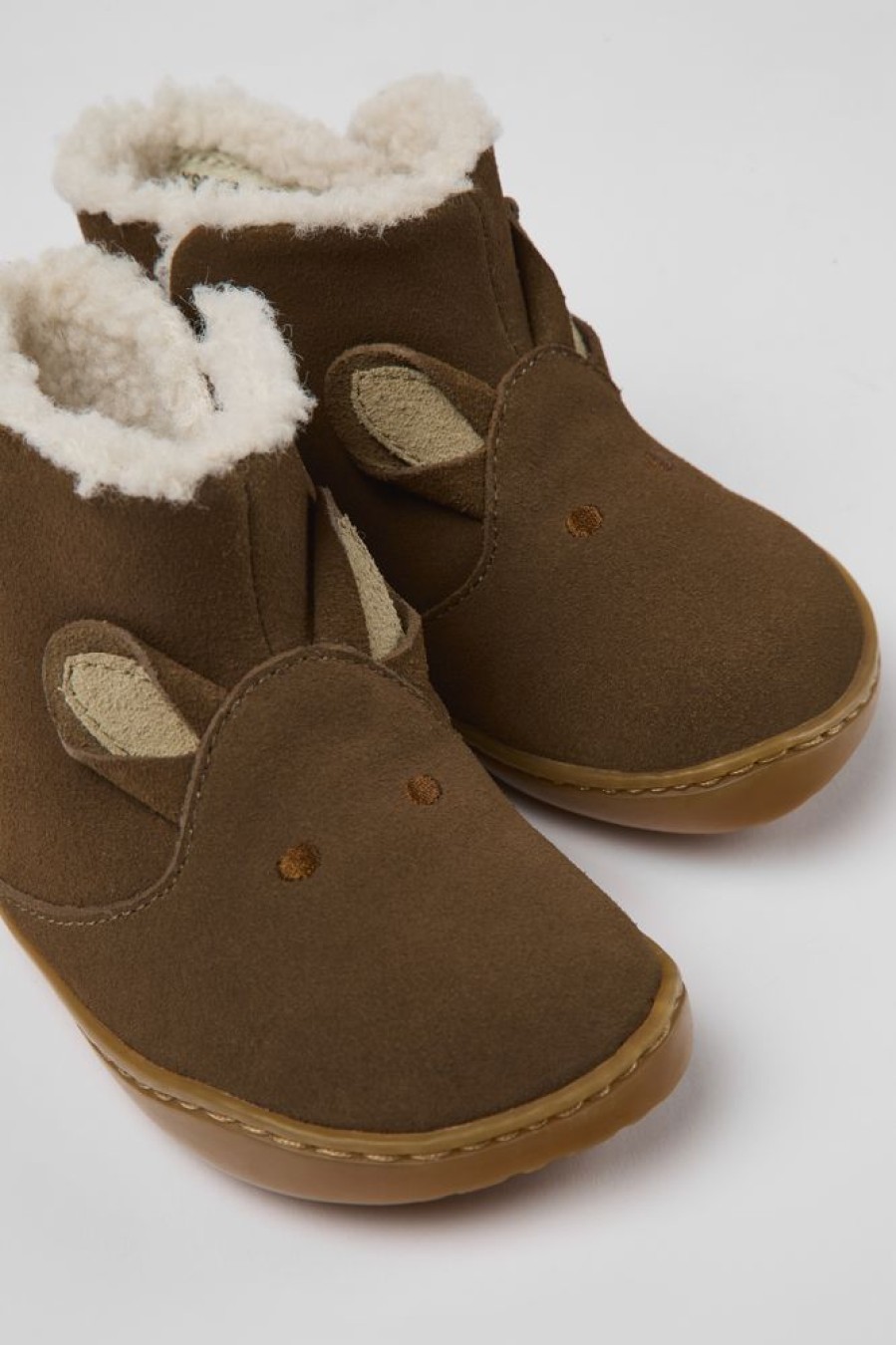 Kids CamperLab Boots | Brown Nubuck Boots For Kids