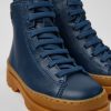 Kids CamperLab Boots | Dark Blue Leather Ankle Boots For Kids