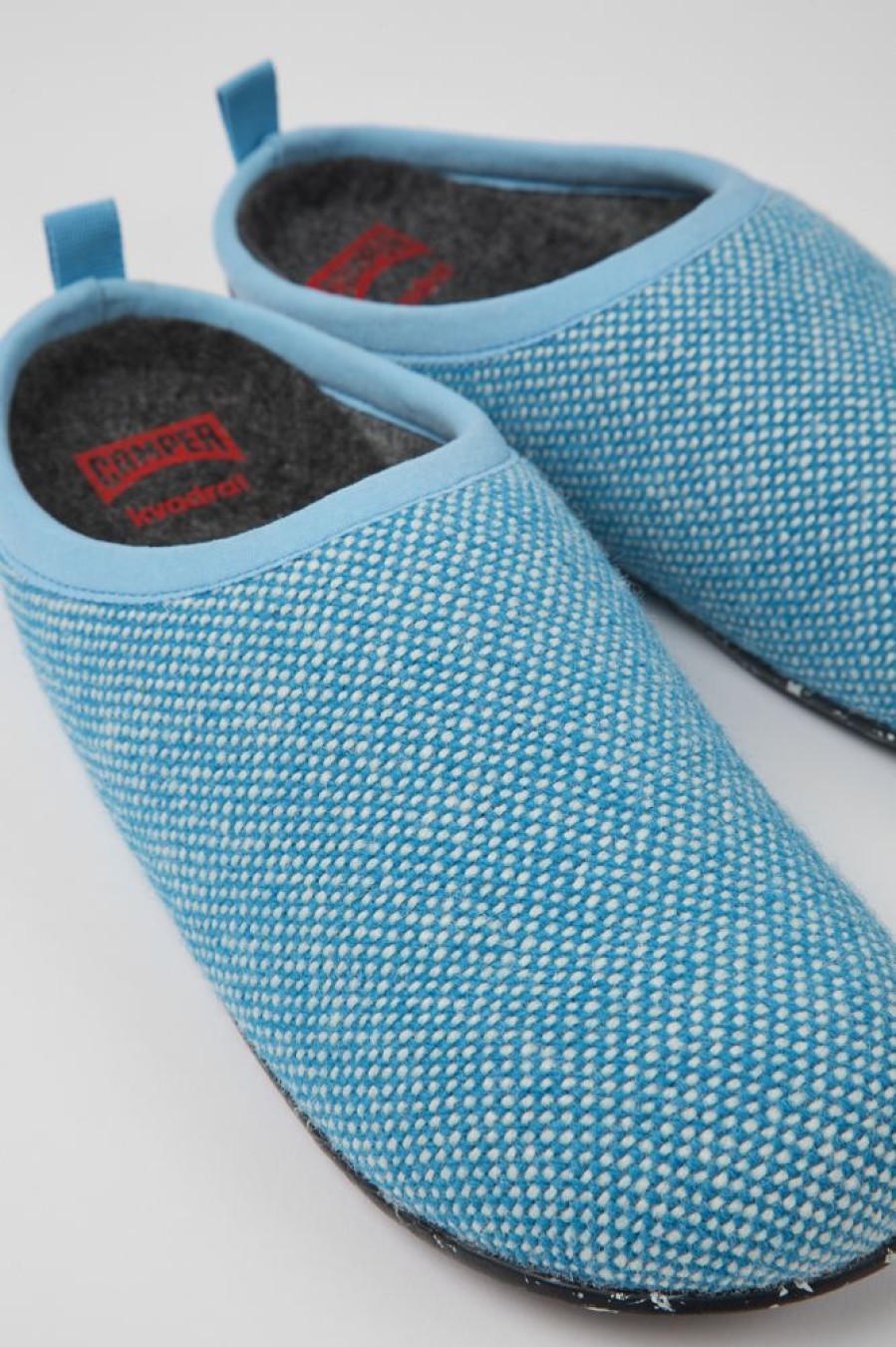 Women CamperLab Slippers | Blue Wool And Viscose Slippers For Women