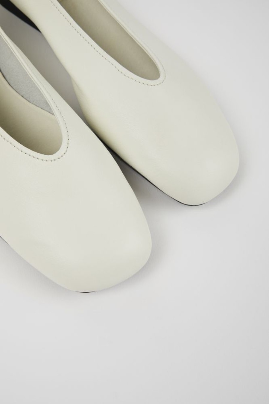 Women CamperLab Formal Shoes | White Leather Ballerina For Women