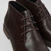 Men CamperLab Formal Shoes | Brown Leather Ankle Boots For Men