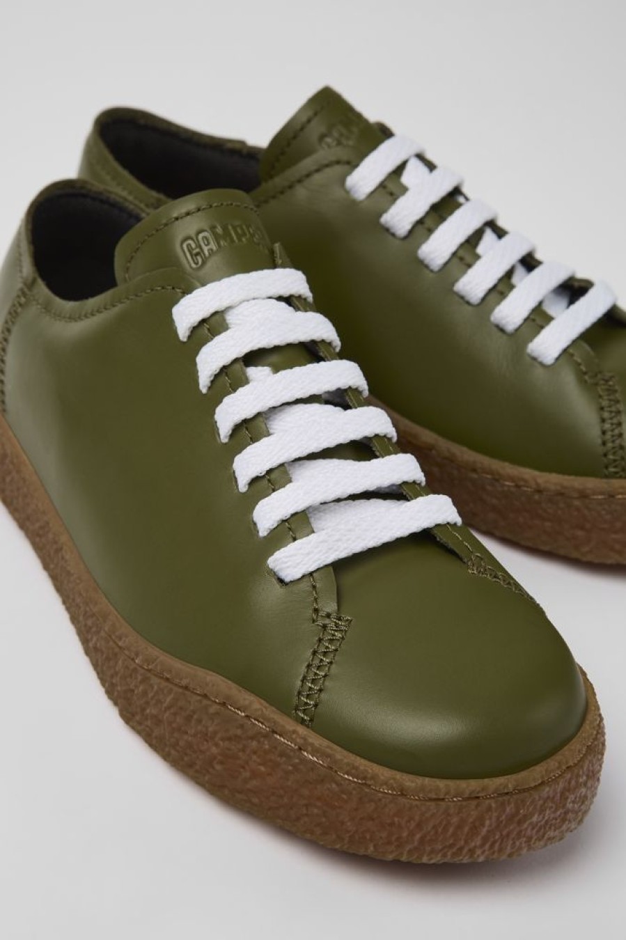 Women CamperLab Sneakers | Green Leather Sneaker For Women