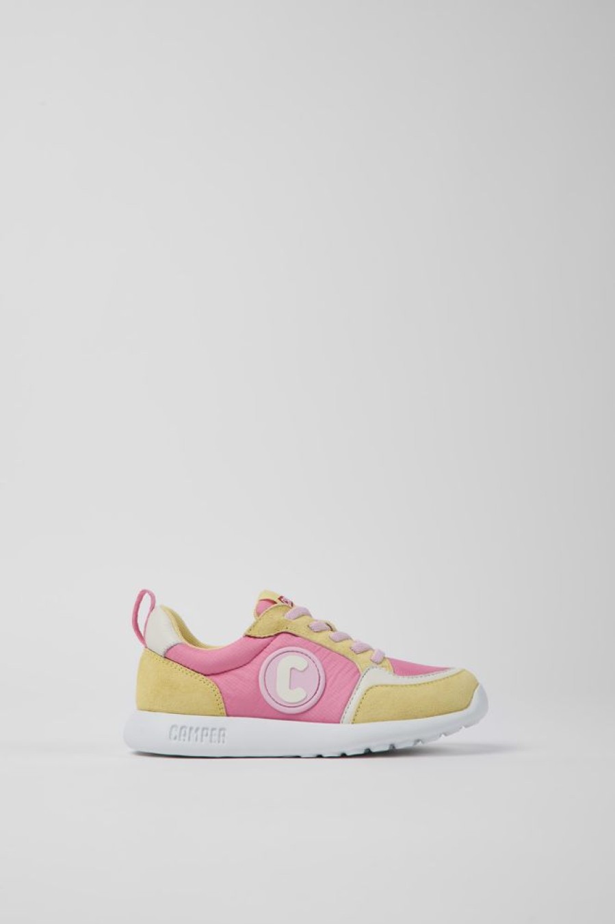 Kids CamperLab Sneakers | Yellow And Pink Textile And Nubuck Sneakers For Kids