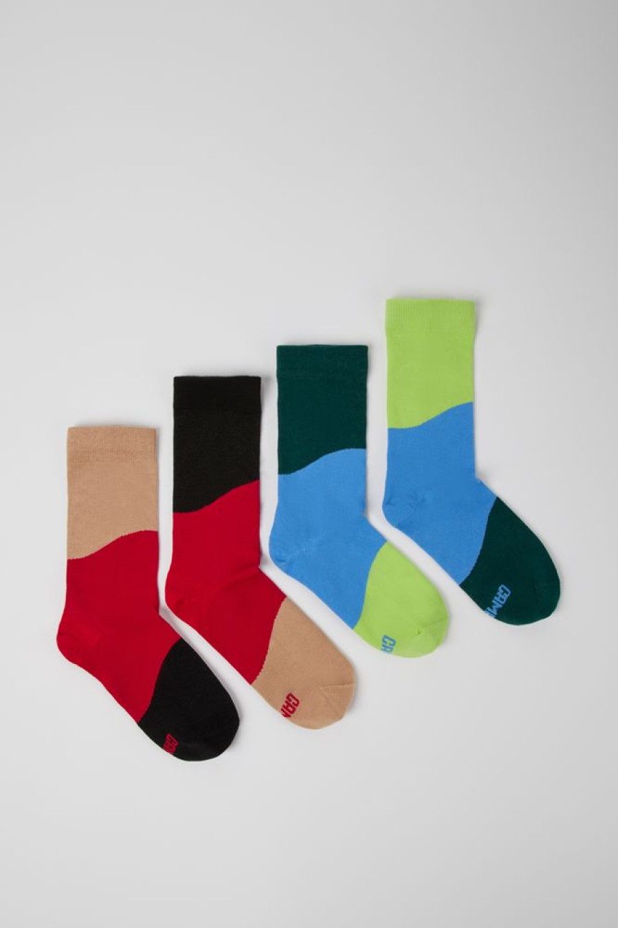 Men CamperLab Socks | Two Pair Pack Of Long Multicolored Socks