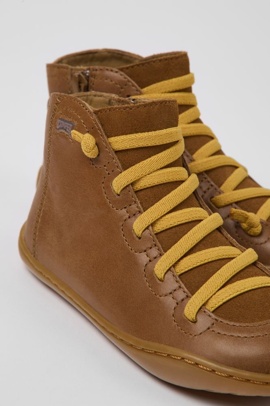 Kids CamperLab Boots | Brown Leather And Nubuck Boots