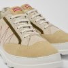 Men CamperLab Casual Shoes | Beige And Green Sneakers For Men