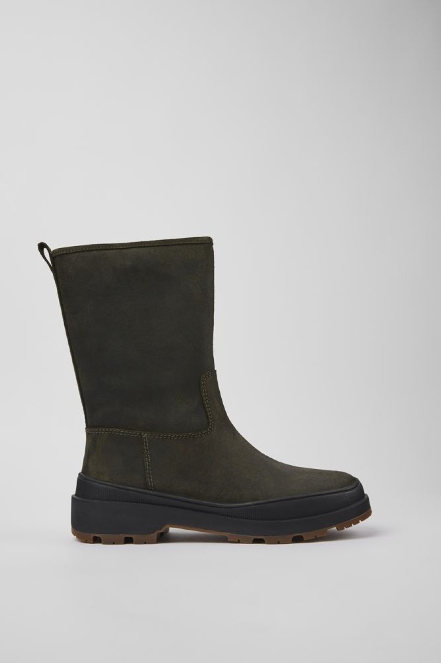 Women CamperLab Boots | Green Nubuck Boots For Women