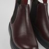 Kids CamperLab Boots | Burgundy Leather Chelsea Boots For Kids