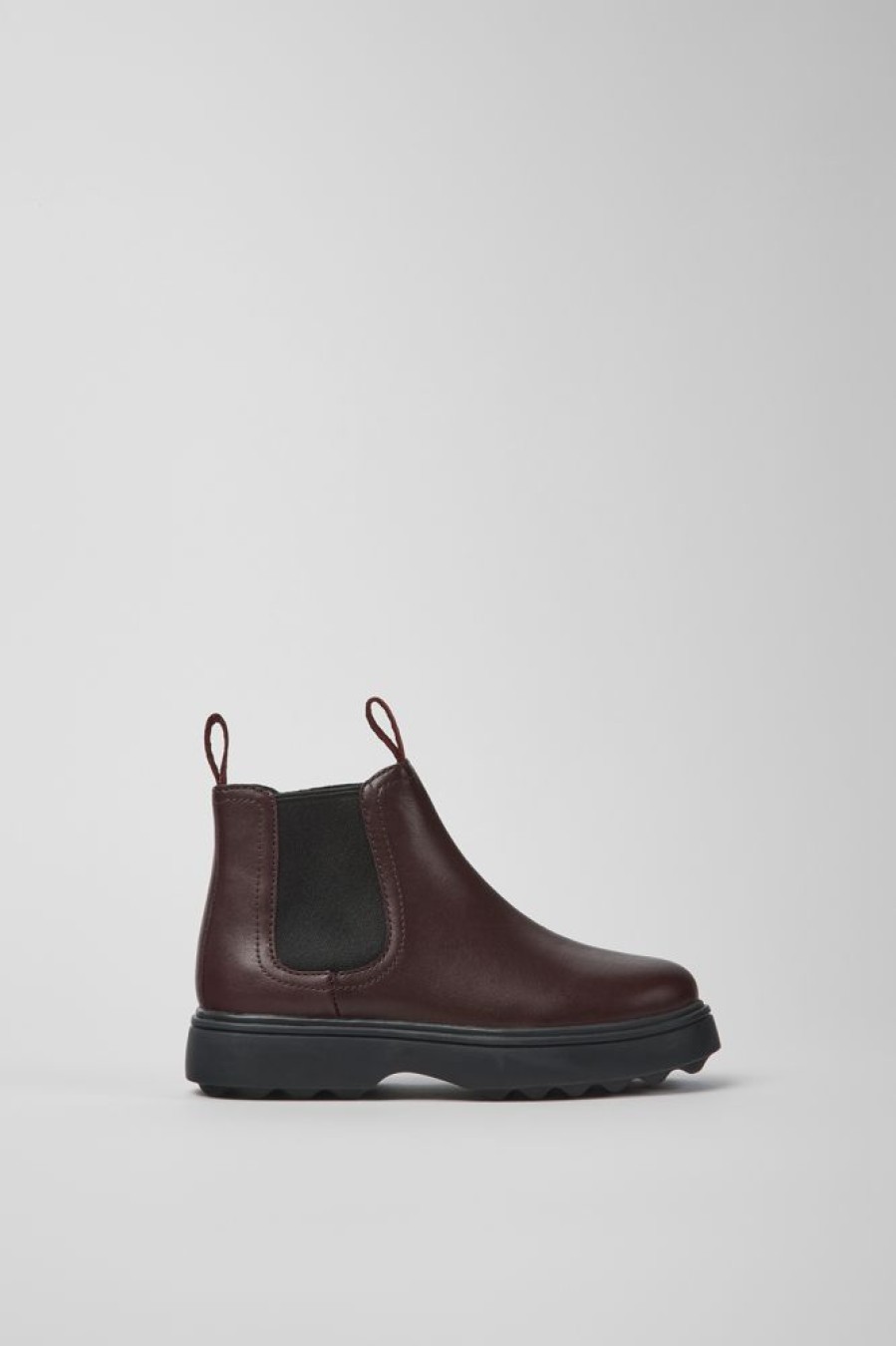 Kids CamperLab Boots | Burgundy Leather Chelsea Boots For Kids