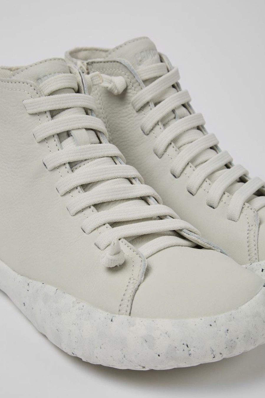 Men CamperLab Sneakers | White Non-Dyed Leather Ankle Boots For Men