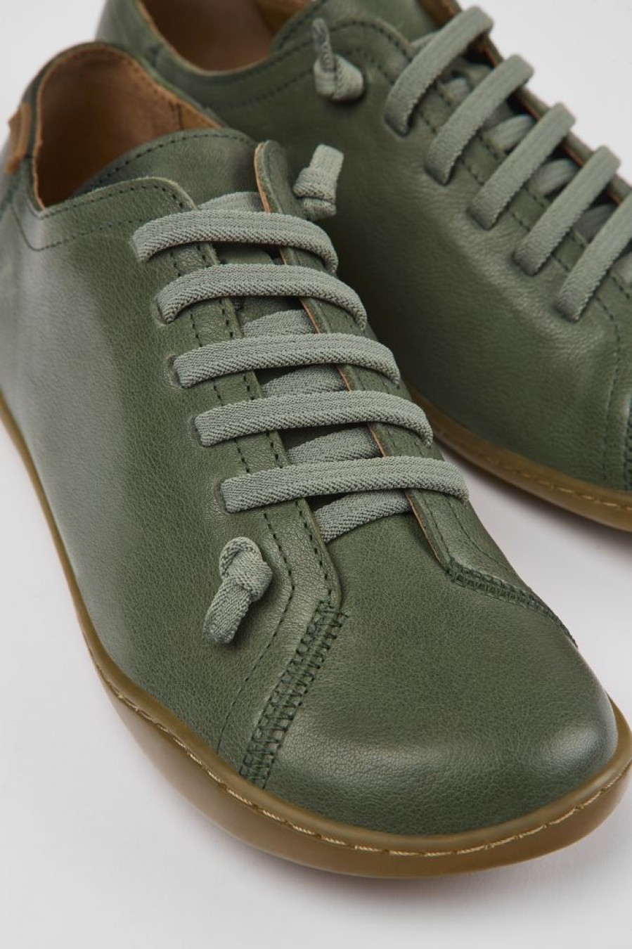 Women CamperLab Casual Shoes | Green Leather Shoes For Women