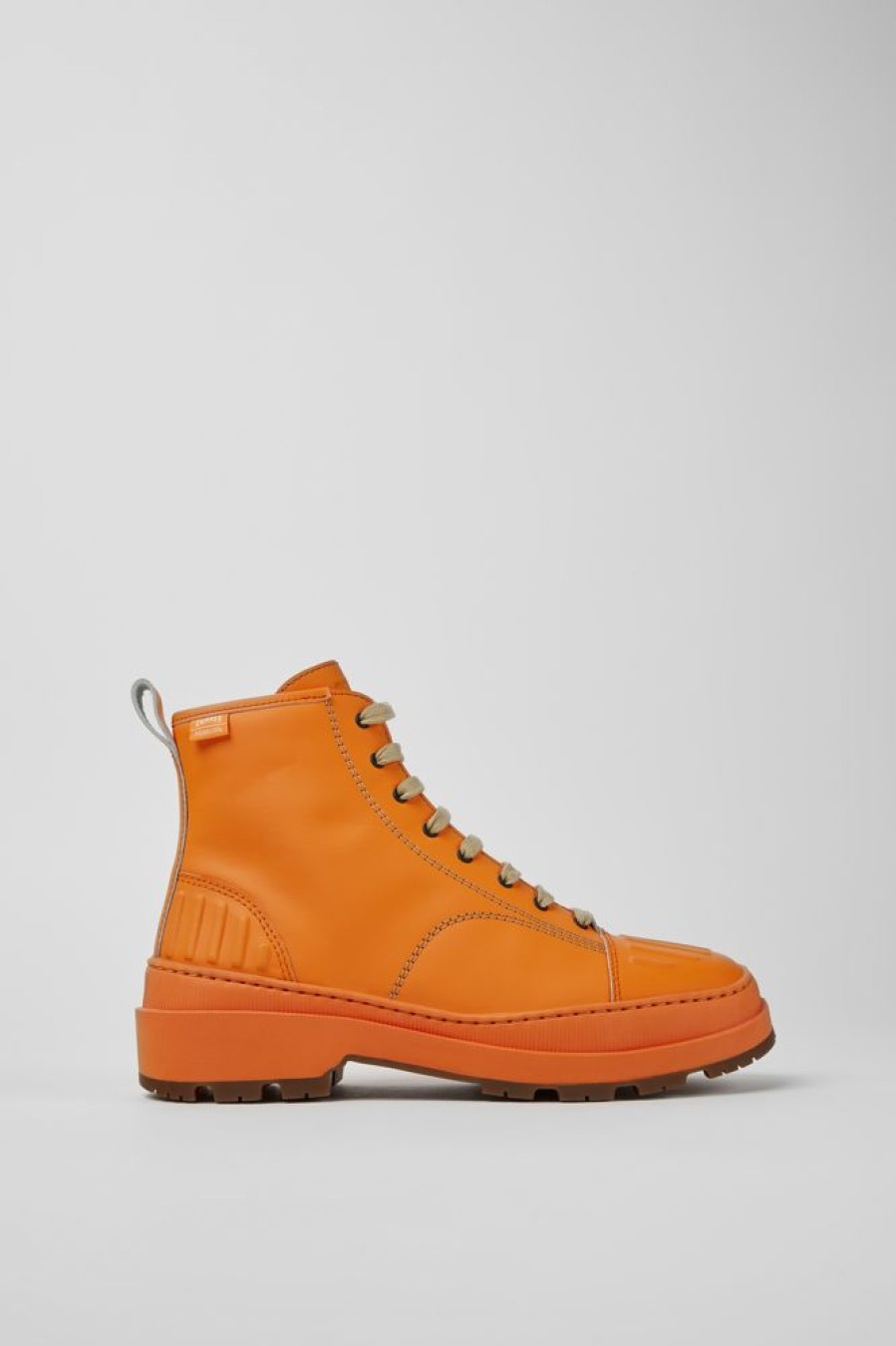 Women CamperLab Ankle Boots | Orange Leather Ankle Boots For Women