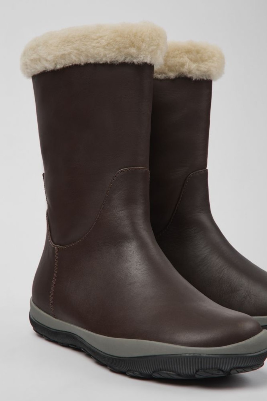 Women CamperLab Boots | Brown Leather Boots For Women