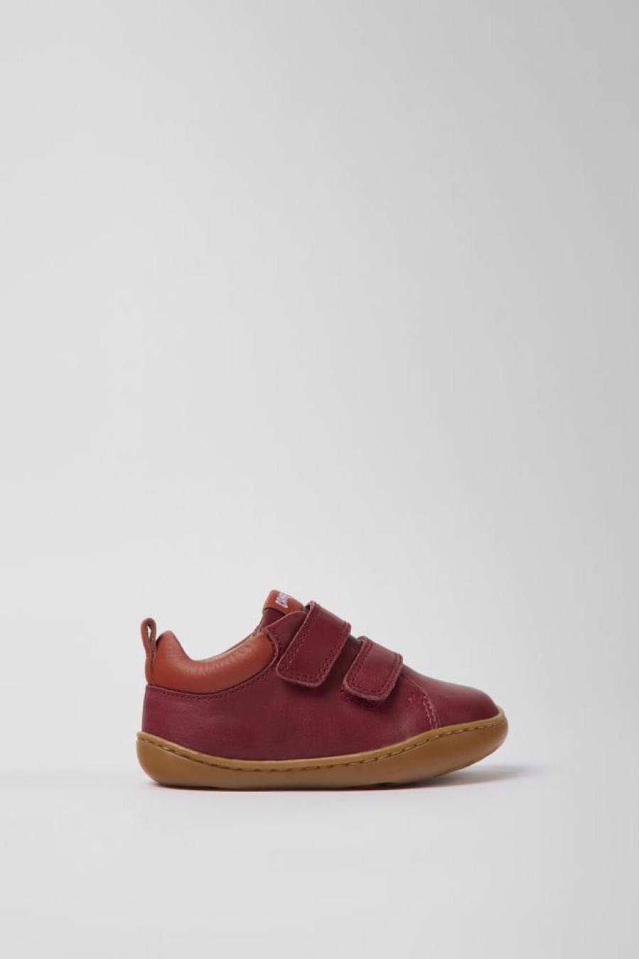 Kids CamperLab Sneakers | Burgundy Leather Shoes For Kids