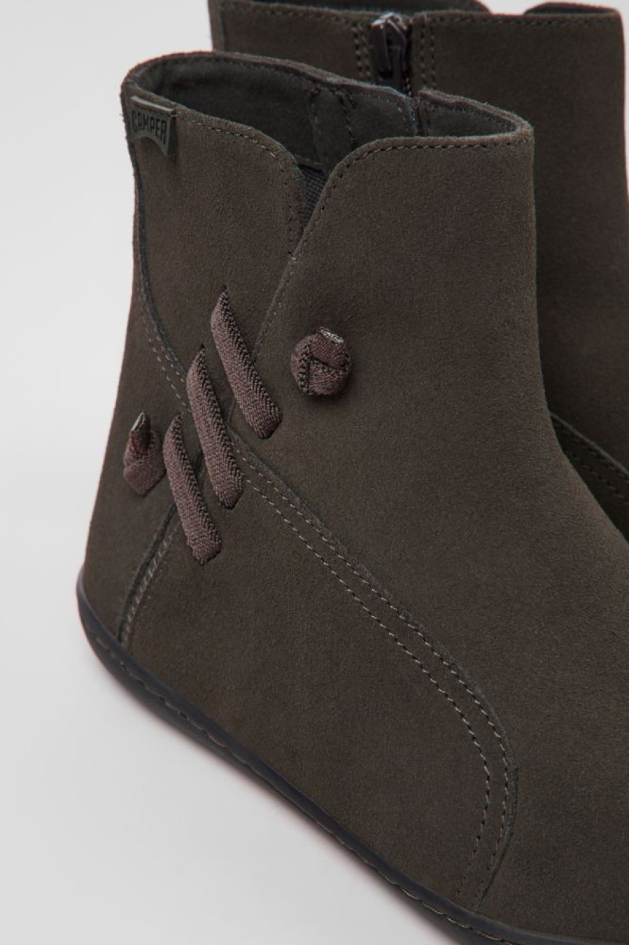 Women CamperLab Ankle Boots | Gray Nubuck Ankle Boots For Women