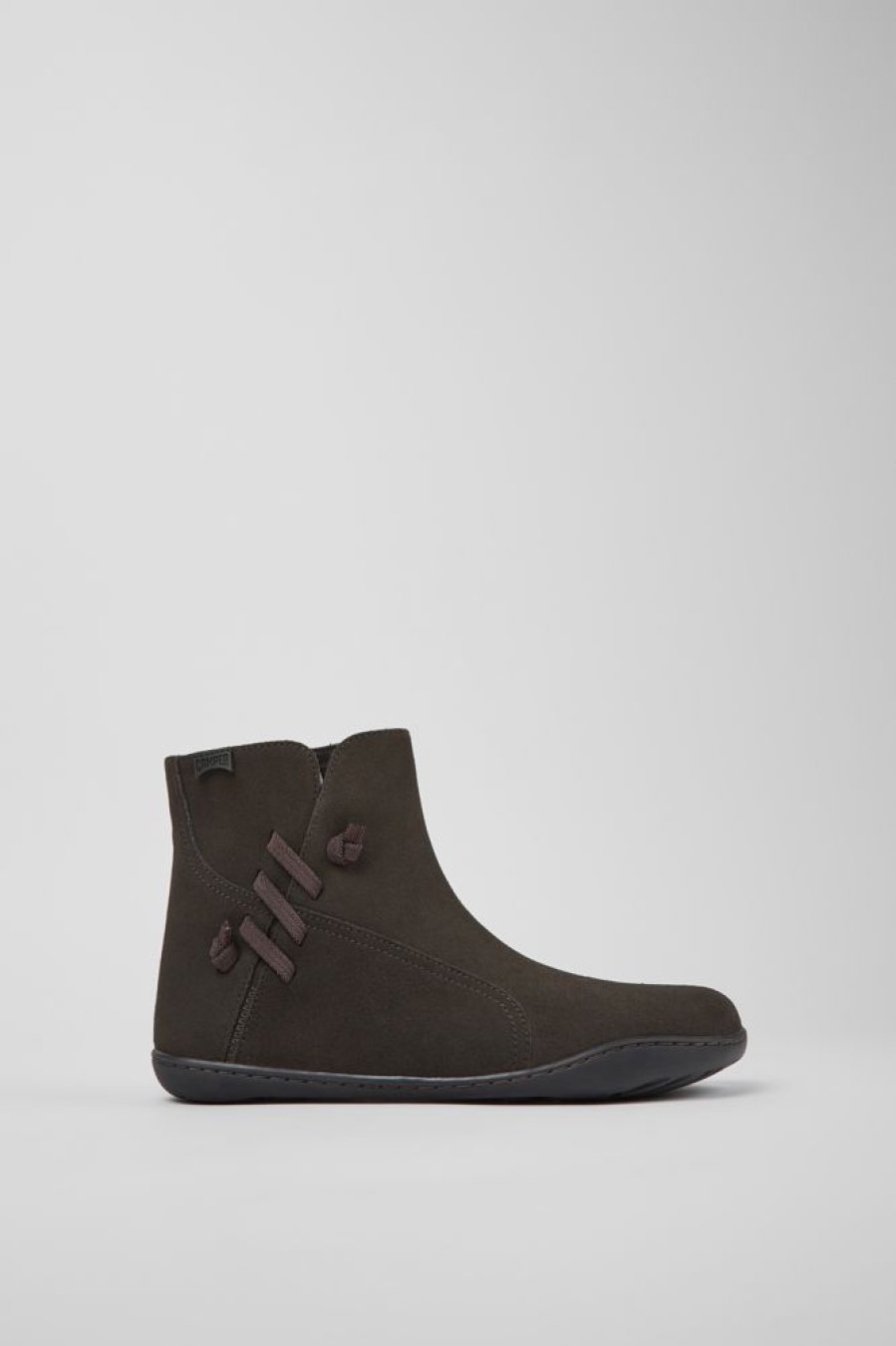 Women CamperLab Ankle Boots | Gray Nubuck Ankle Boots For Women