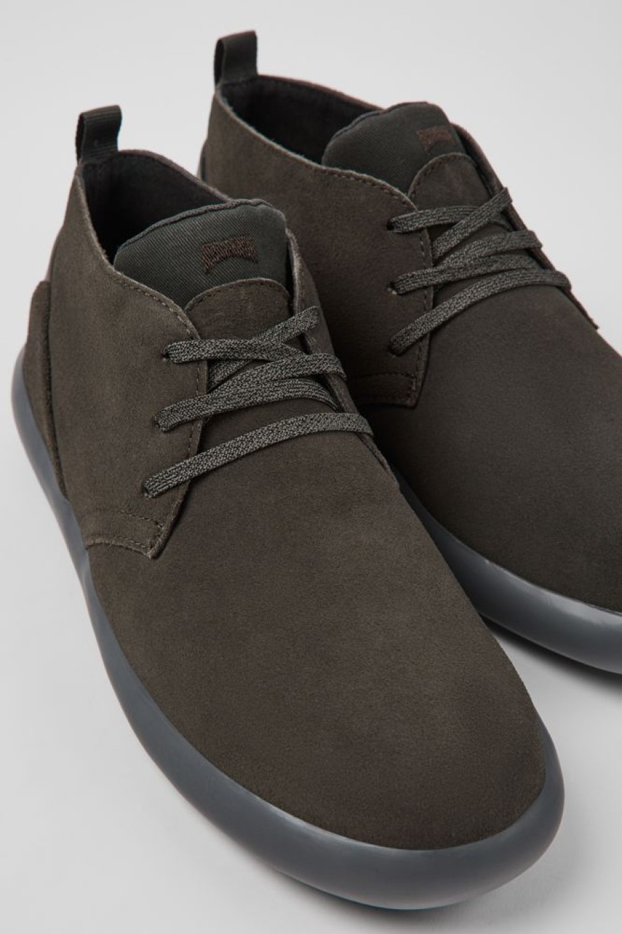 Men CamperLab Ankle Boots | Gray Nubuck Sneakers For Men