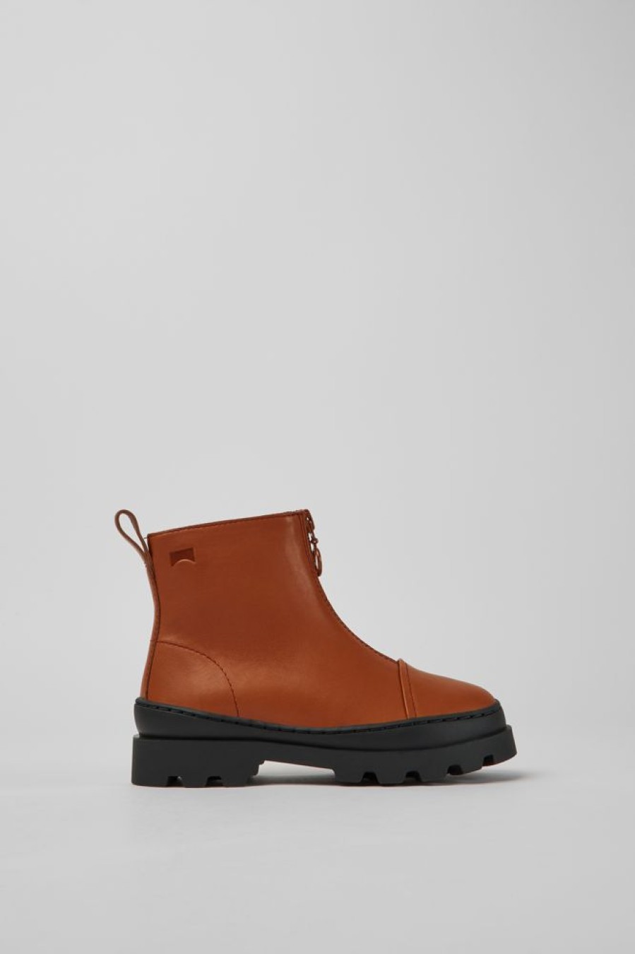 Kids CamperLab Boots | Brown Zip Up Leather Boots