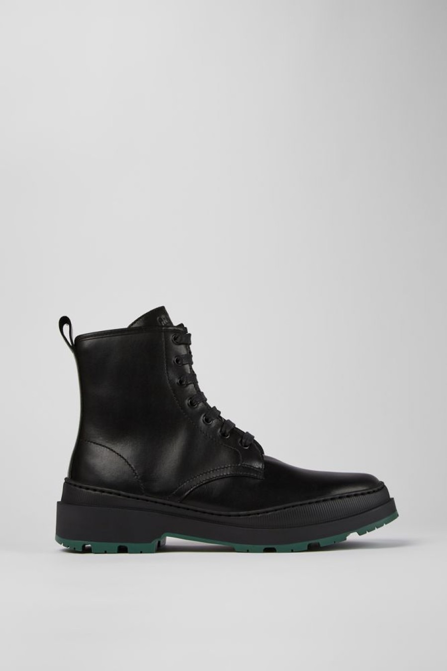 Men CamperLab Ankle Boots | Black Leather Medium Boots For Men