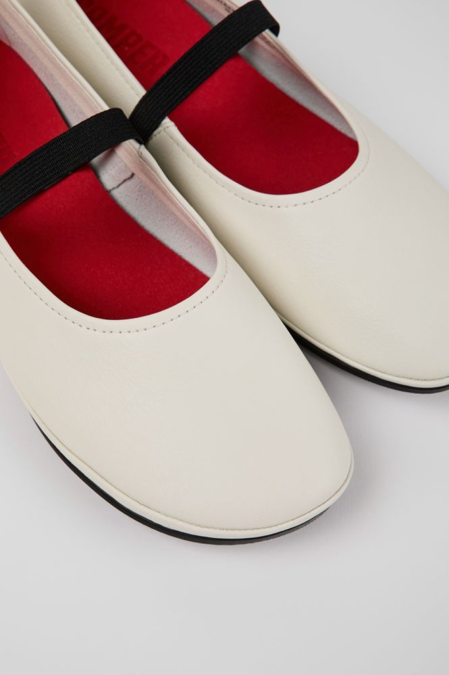 Women CamperLab Ballerinas | White Leather Mary Jane For Women