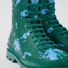 Women CamperLab Ankle Boots | Green And Blue Leather Ankle Boots For Women