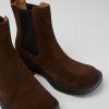 Women CamperLab Ankle Boots | Brown Nubuck Chelsea Boots For Women