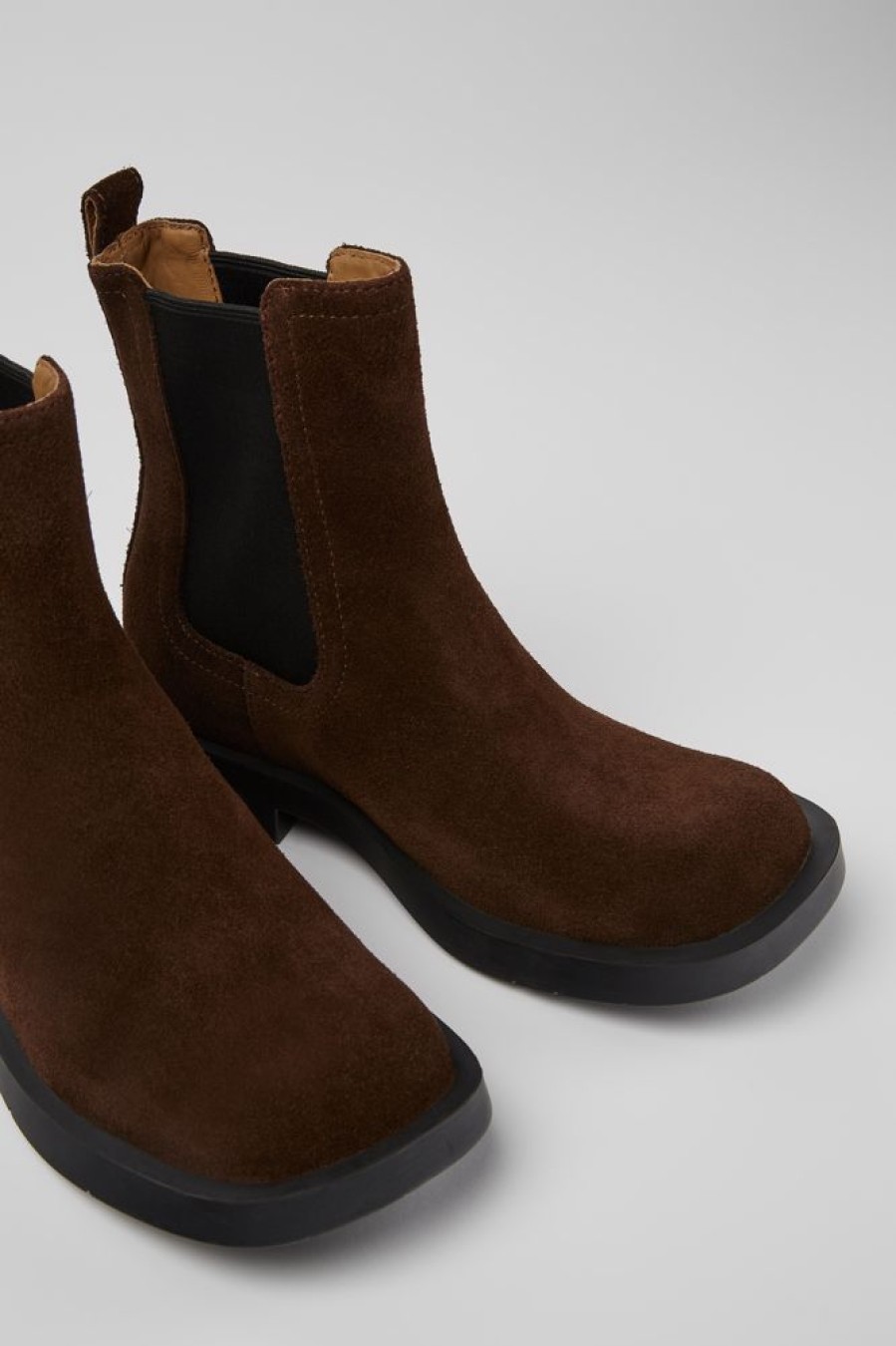 Women CamperLab Ankle Boots | Brown Nubuck Chelsea Boots For Women