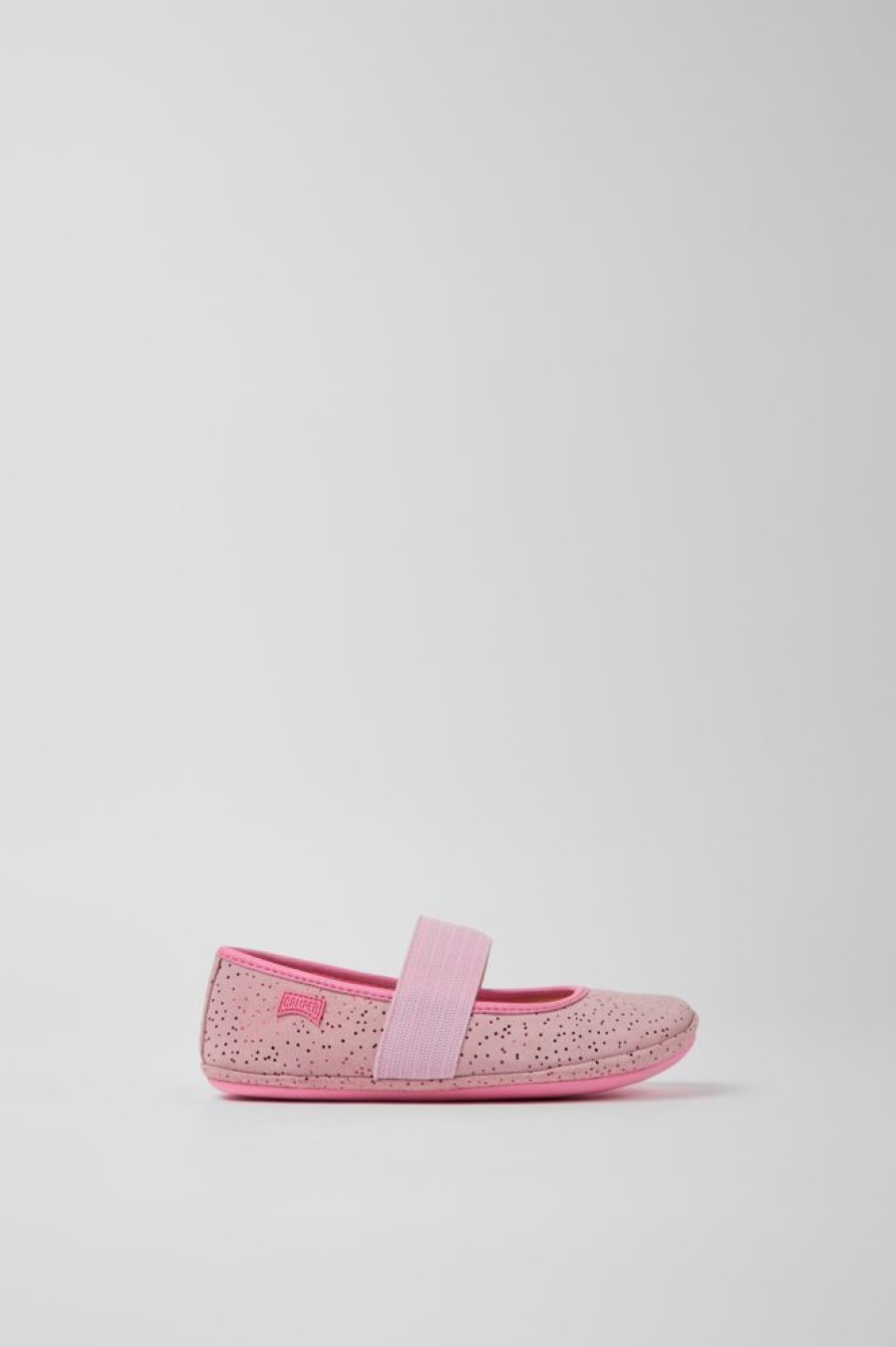 Kids CamperLab Ballerinas | Pink Nubuck Ballerinas For Kids