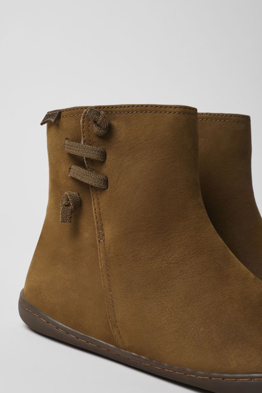 Women CamperLab Ankle Boots | Brown Nubuck Ankle Boots For Women