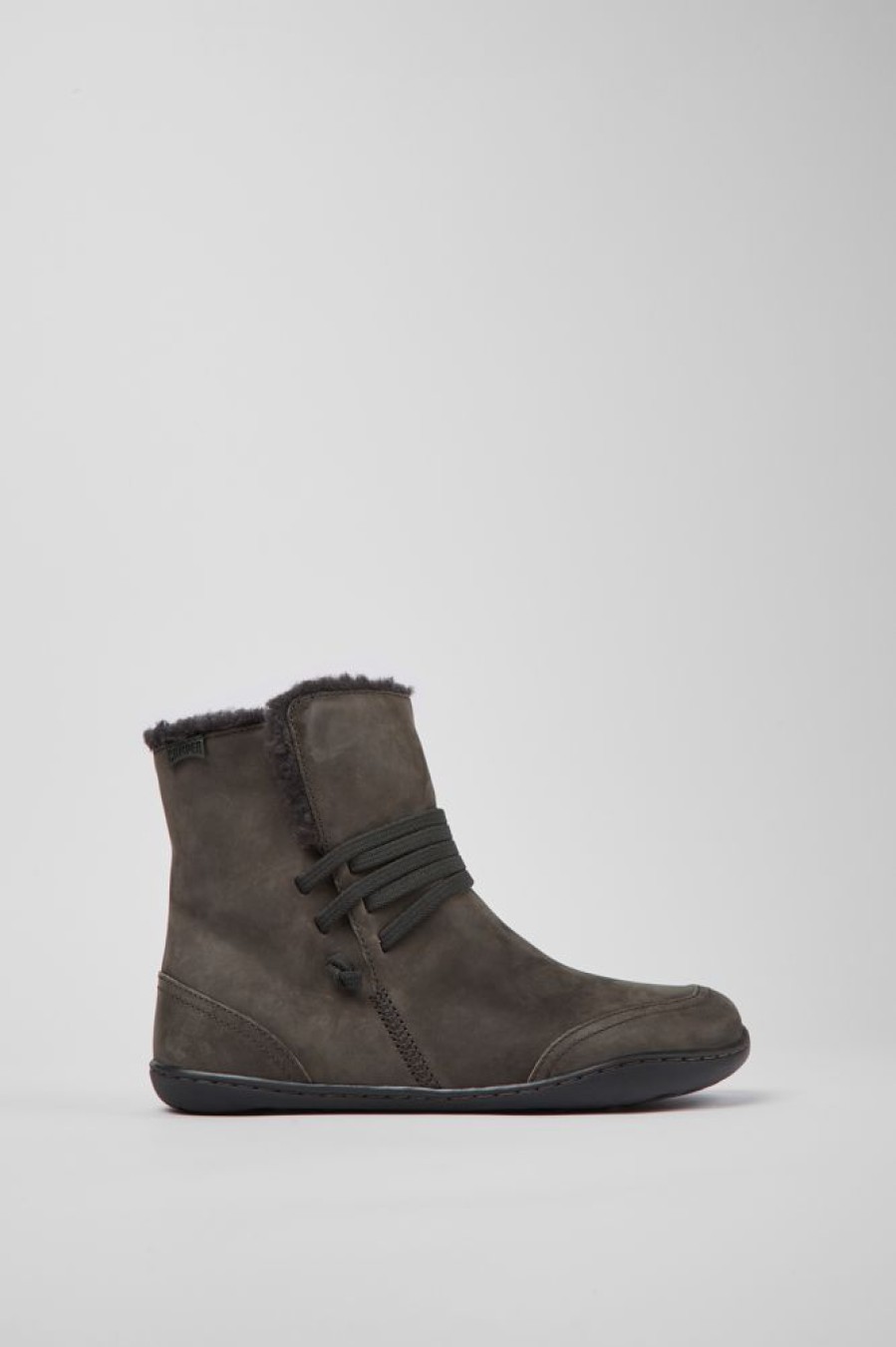 Women CamperLab Ankle Boots | Gray Leather Ankle Boots For Women