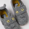 Kids CamperLab Hook And Loop | Grey Wool Slippers